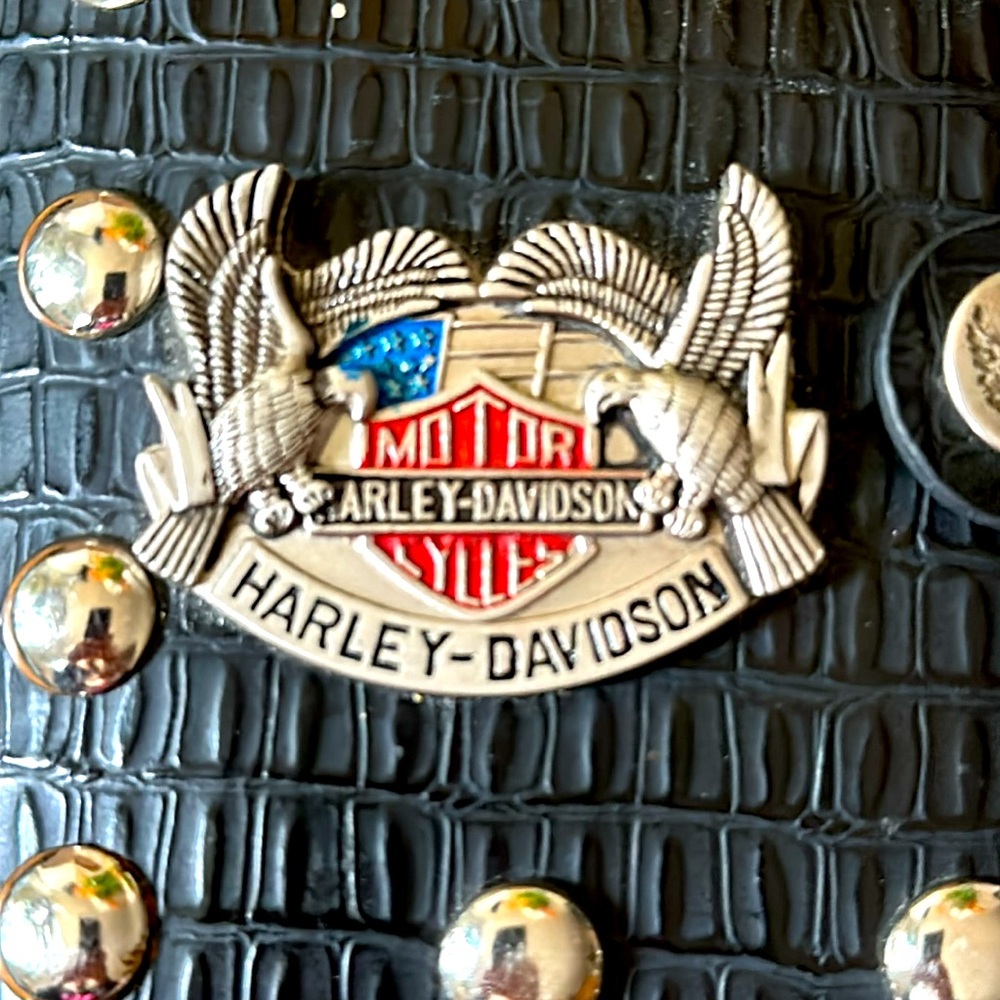 Harley-Davidson Black Studded Leather Wallet